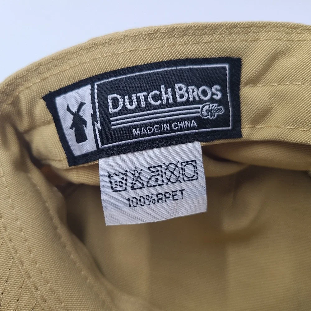 Dutch Bros Hat Snapback Gold Yellow Red Logo Patch Coffee Casual Hipster Men